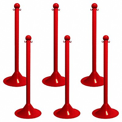 Light Duty Stanchion 41 in H Red PK6