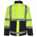 HiVis Rainwear Jacket Black/Lime 2XL