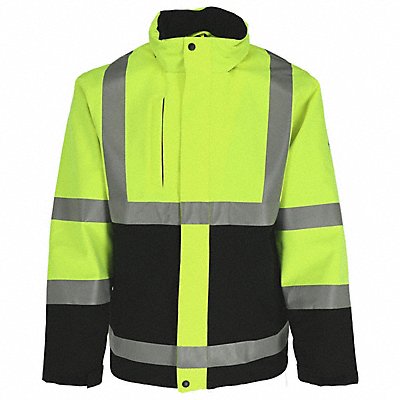 HiVis Rainwear Jacket Black/Lime 4XL