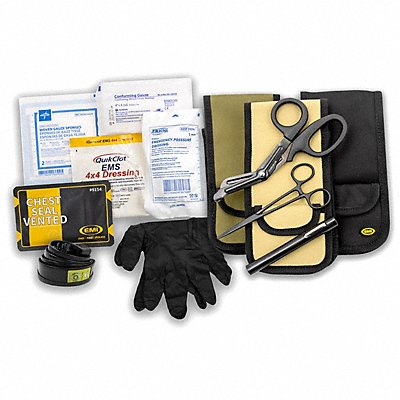 Trauma Kit 1-1/2 D 8-1/2 H 2-1/4 W Black