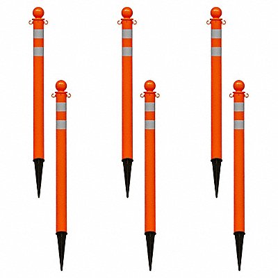 Ground Post Orange Reflective PK6