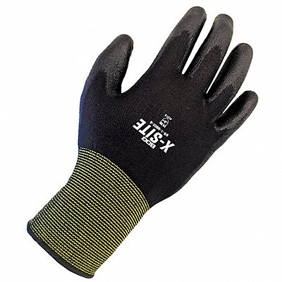 Coated Glove Tear-Resist Black Knit 8