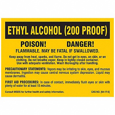 Chemical Label 5 in W Polyester PK25