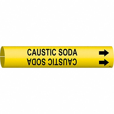 Pipe Marker Caustic Soda 2 in H 2 in W