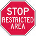 Rflct Restricted Area Stop Sign 12x12in