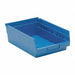 F0615 Shelf Bin Blue Polypropylene 4 in