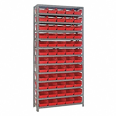 E1507 Bin Shlvng 12inx75inx36in Red