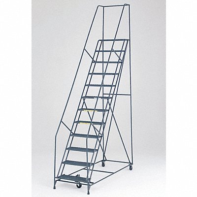 Safety Rolling Ladder Steel 120 In.H