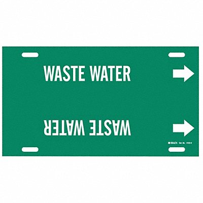 Pipe Marker Waste Water 10 in H 32 in W