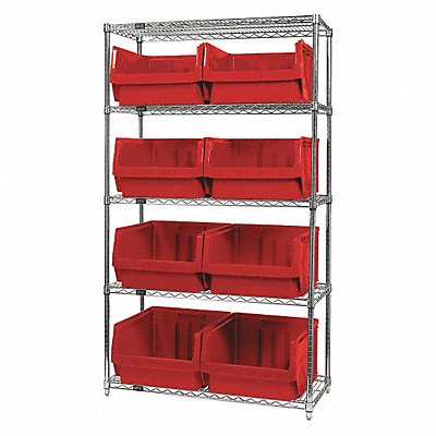 Bin Shlvng 18inx74inx42in Red