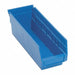 F0613 Shelf Bin Blue Polypropylene 4 in