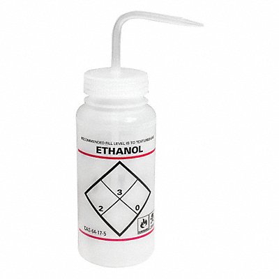 Wash Bottle Std 16 oz Ethanol Wht PK6