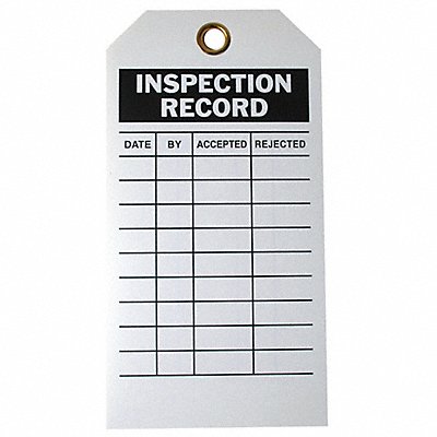 Inspection Rcd Tag 5-3/4 x 3 In Met PK10