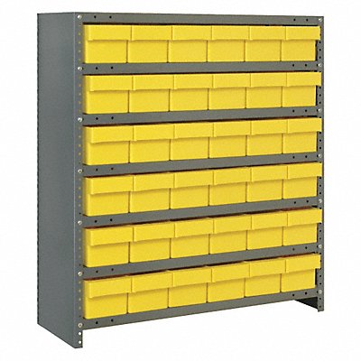 E7216 Enclosed Bin Shlvng 18x39x36in Yellow