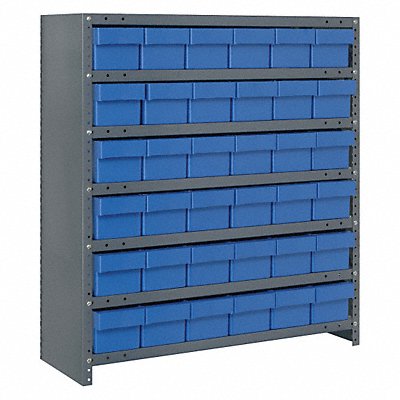 E7214 Enclosed Bin Shlvng 12x39x36in Blue