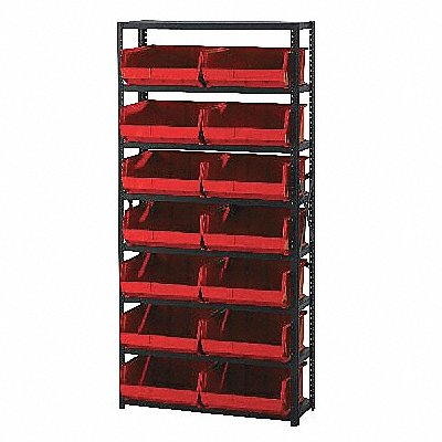 E1499 Bin Shlvng 12inx75inx36in Red