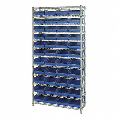 E3959 Bin Shlvng 18inx74inx36in Blue