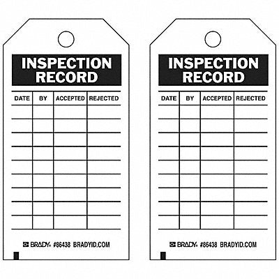 Inspection Rcd Tag 5-3/4 x 3 In Brs PK10