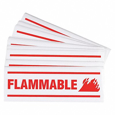 Flammable Label 3.5in x 10in Paper PK100