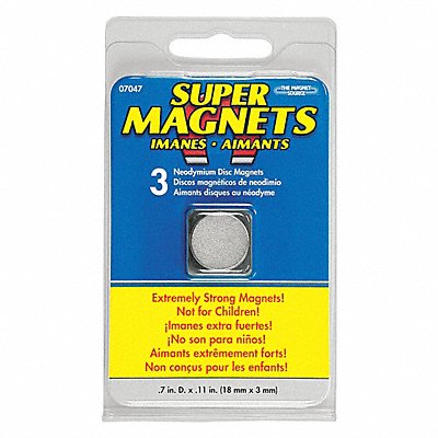 Disc Magnet Neodymium 6 lb Pull PK3