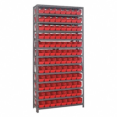 E1506 Bin Shlvng 12inx75inx36in Red