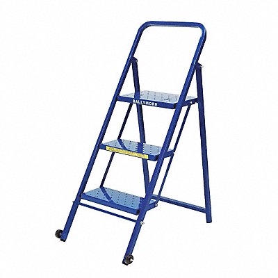 Folding Rolling Ladder Steel 30 In.H