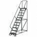 Safety Rolling Ladder Steel 110 In.H