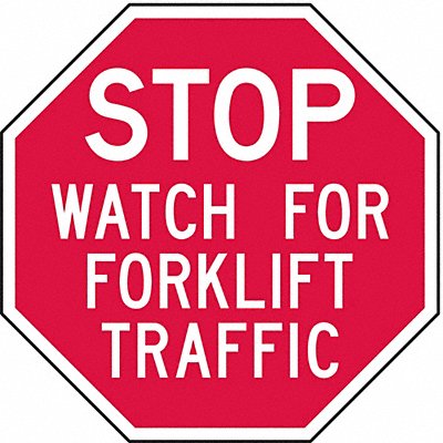 Rflct Lift Truck Trfc Stop Sign 12x12in