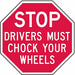 Rflct Chock Wheel Stop Sign 12x12in Alum
