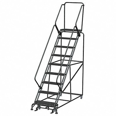 Safety Rolling Ladder Steel 90 In.H