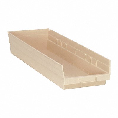 F0623 Shelf Bin Ivory Polypropylene 4 in