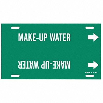 Pipe Marker Make Up Water 8 in H 16 in W