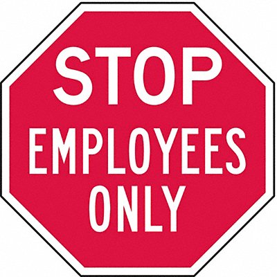 Rflct Employee Visitor Stop Sign 12x12in