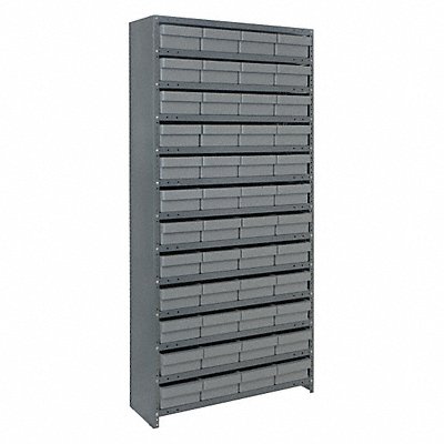 E6884 Enclosed Bin Shlvng 12x75x36in Gray