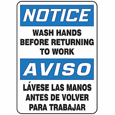 Spanish-Bilingual Notice Sign 14 X10 