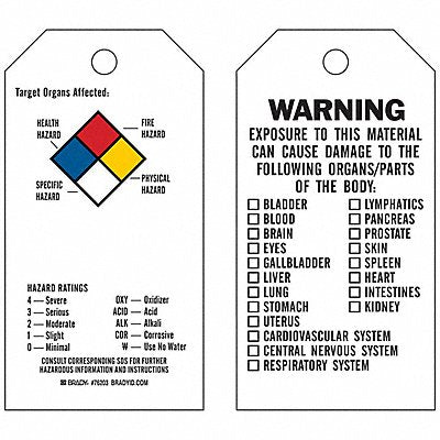 Tag Vinyl Target Organs Affected PK25