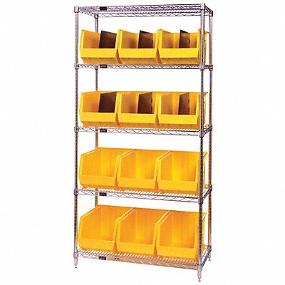 E3963 Bin Shlvng 18inx74inx36in Yellow