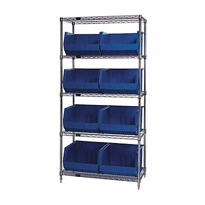 E3964 Bin Shlvng 18inx74inx36in Blue