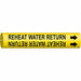 Pipe Mrkr Reheat Watr Return 2in H 2in W