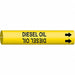 Pipe Marker Diesel Oil 2 in H 2 in W
