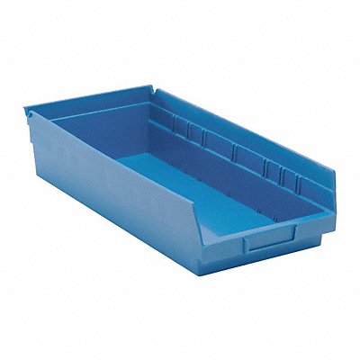 F0619 Shelf Bin Blue Polypropylene 4 in