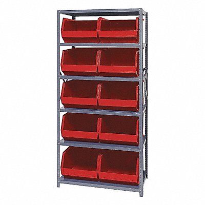 E1504 Bin Shlvng 18inx75inx36in Red