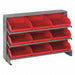 E1543 Bench Pick Rack 12x21x36in Red