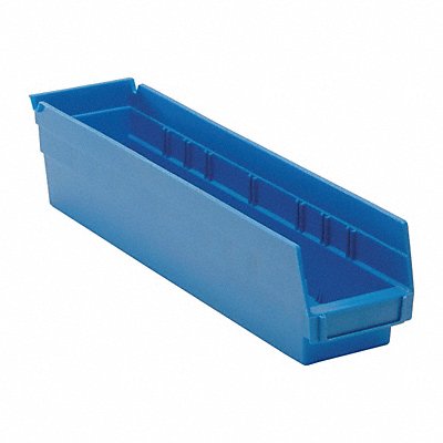 F0617 Shelf Bin Blue Polypropylene 4 in