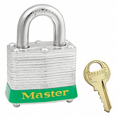 F0076 Lockout Padlock KA Green 1-1/4 H