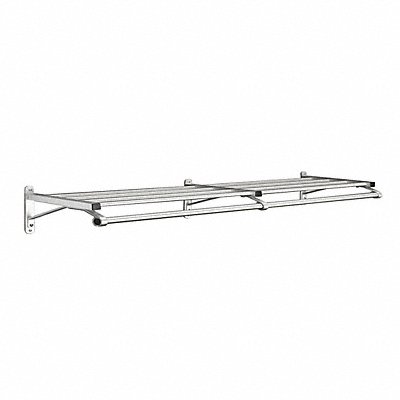 Coat Rack 1 Shelf 72 In W Satin Aluminum