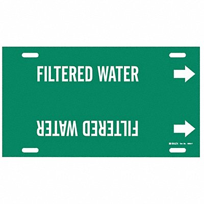 Pipe Marker Filtered Water 8in H 16in W