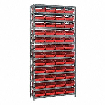 E1508 Bin Shlvng 12inx75inx36in Red