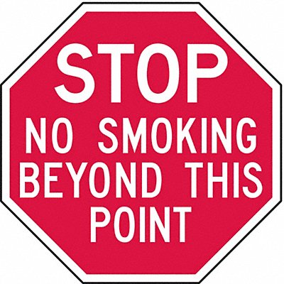 Rflct No Smoking Stop Sign 12x12in Alum