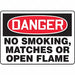 Danger No Smoking Sign 10X14 ENG